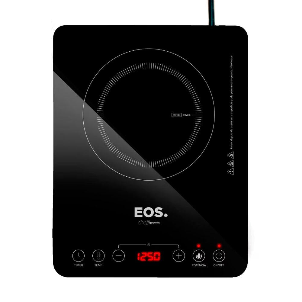 Fogão Cooktop de Indução 1 Boca Portátil Preto 2000w Cheff Gourmet ECI01PPB Bivolt - Eos