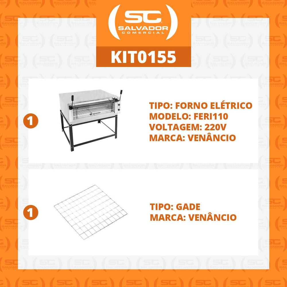 Kit - Forno Elétrico Industrial Roma Inox FERI60 + Grade Extra - Venâncio