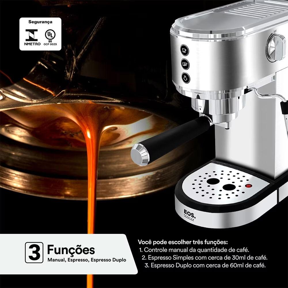 Cafeteira Expresso Italiana 3 em 1 Inox Dupla Saída Cafeteria Ecf01ec 220v - Eos B170566