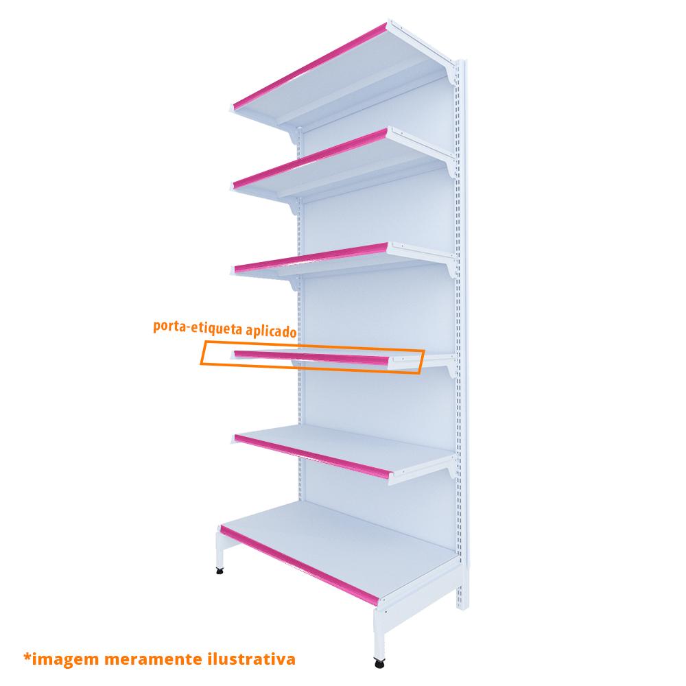 Gôndola Prateleira New Plus 2,00 Parede Inicial GPI - Sa Gôndolas Porta Etiquetas Rosa