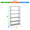 Estante Pesada 6 Bandejas 40cm Com Reforço 198x92x40 #22 Cinza - Sa Gôndolas