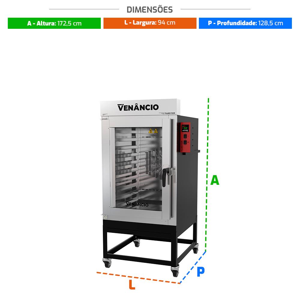 Forno Turbo Industrial 10 Esteiras Elétrico Para Padarias Trifásico Twister Externo Pintado FVT8ET 380t - Venâncio 57390