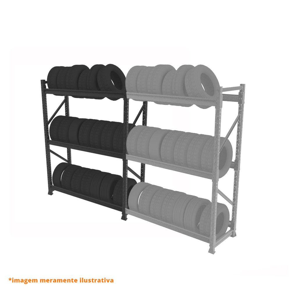 MPP - Mini Porta Pallet Slim Inicial 1,80x0,60x2m Sem Plano Inicial - Sa Gôndolas