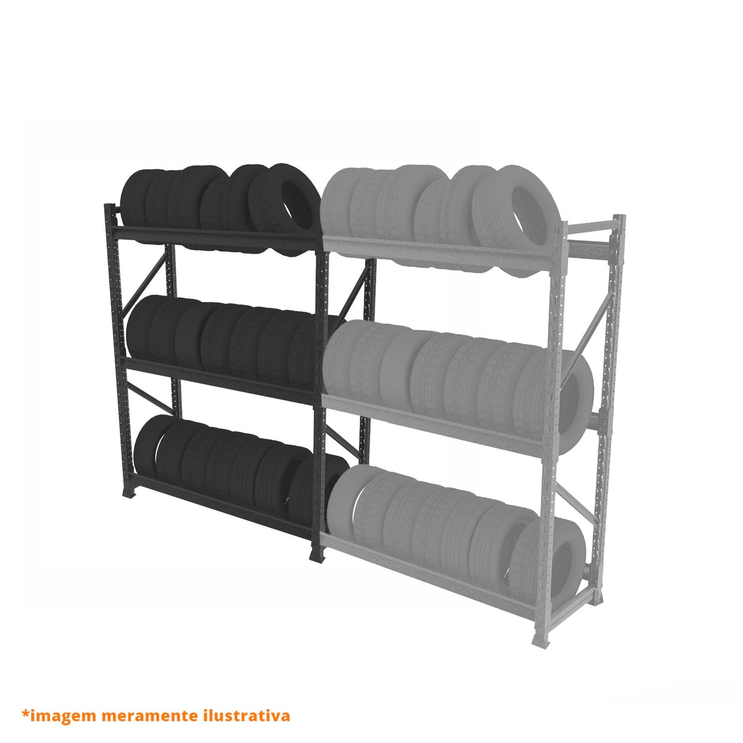 Mini Porta Pallet Slim 1,80x0,60x2m Sem Plano Inicial - Sa Gôndolas