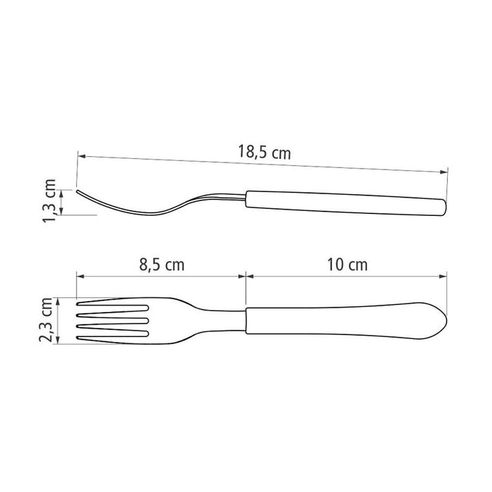 KIT - Jogo de Facas e Garfo Leme 120 Peças em Aço Inox Cabo Preto PBAG - Tramontina