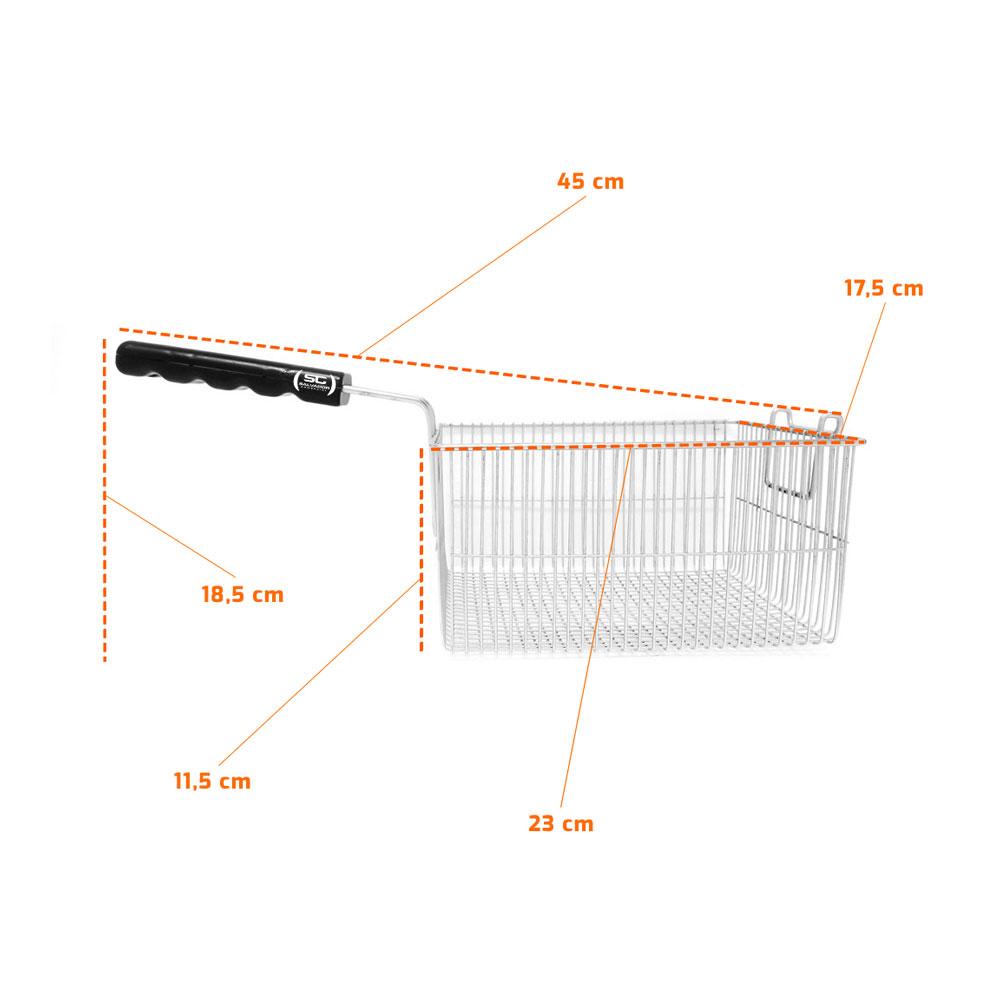 Cesto para Fritadeira Quadrado Galvanizado Multiuso FRCE 5 e FRCE 10 - Metalcubas