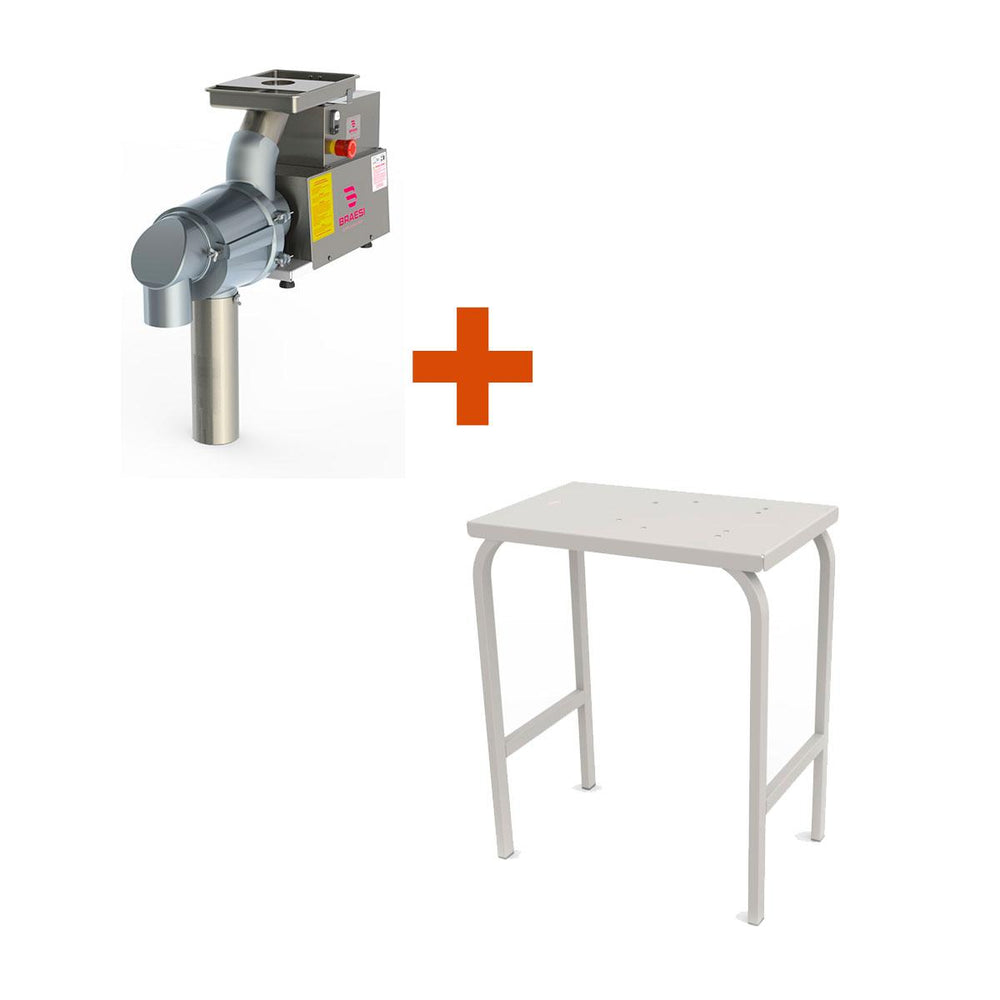 Kit Despolpadeira Extrator de Polpa de Frutas 3 Peneiras 60 Litros DES-60 Bivolt + Mesa Mes-100 - Braesi