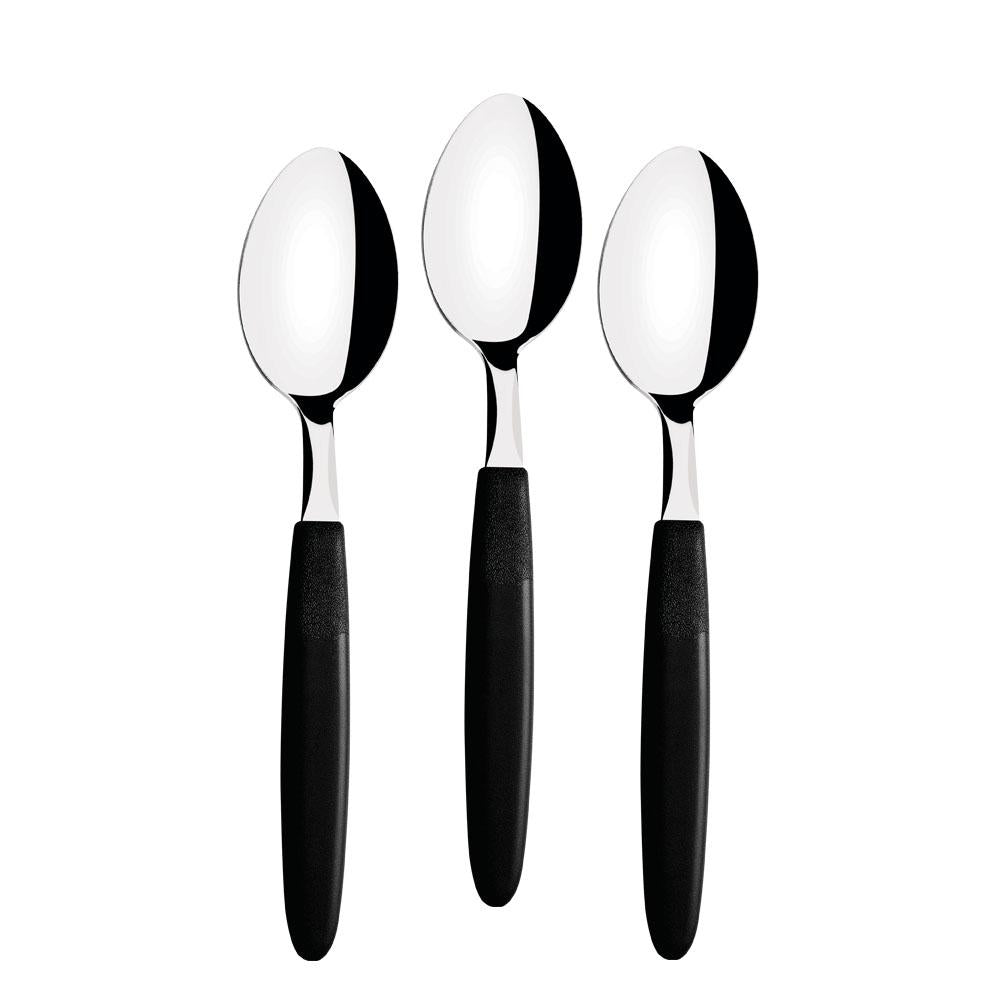 Kit 6 Colheres de Mesa Ipanema Com Lâmina Em Aço Inox Cabo Preto Cptop - Tramontina 23363400