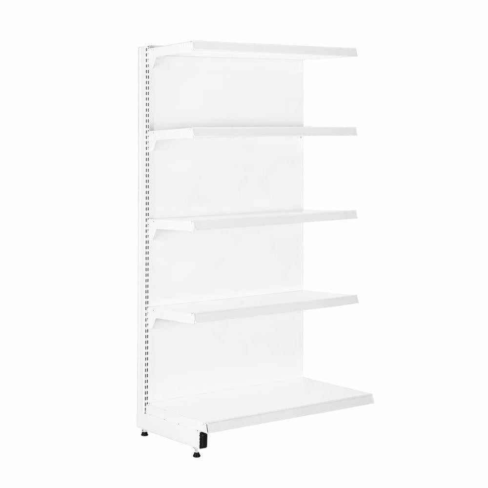 Gôndola Prateleira 5 Níveis 40x30 New Plus 1,70 Parede Continuação PE Branco - SA Gôndolas