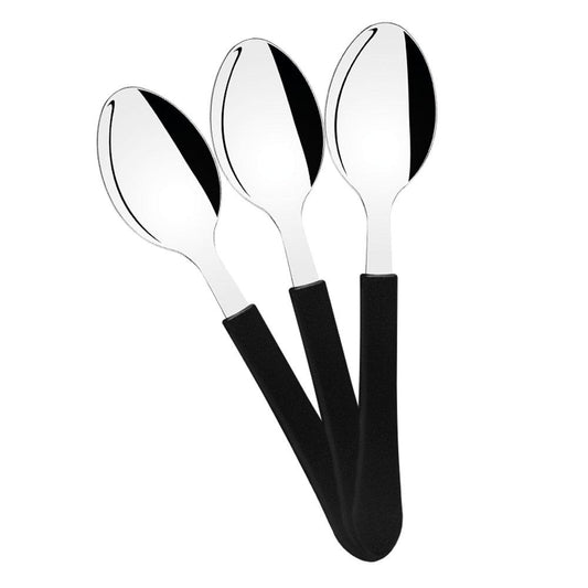 Kit - 60 Colheres de Sobremesa Leme Com Lâmina Em Aço Inox Cabo Preto Cspbag - Tramontina