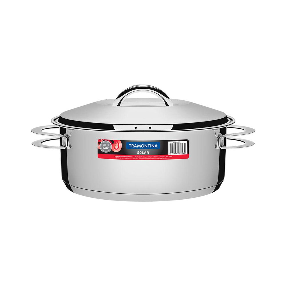 Caçarola Em Aço Inox Fundo Triplo Linha Solar 7,1 Litros Pit 3 - Tramontina