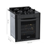 Fogão de Embutir 4 Bocas Gaudi Prisma Vitreo BL Grafite Gás GLP Com Forno GDPMV450 - Venax 18616