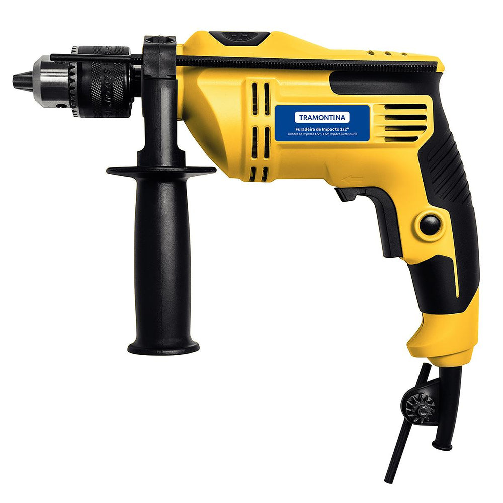 Furadeira De Impacto 500W 1/2" Com Empunhadura e Sistema de Reversão 220V - Tramontina 42360220