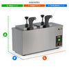 Dispenser Duplo Elétrico Aquecido Para Molhos e Queijo 2,5L (5L Total) DISPQD 220v - Red Chameleon