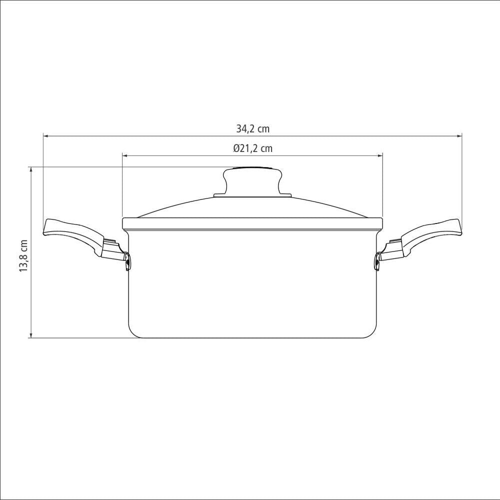 Caçarola Turim Alumínio Antiaderente Vermelho 20cm 2,8l Ptv2 - Tramontina 20261720