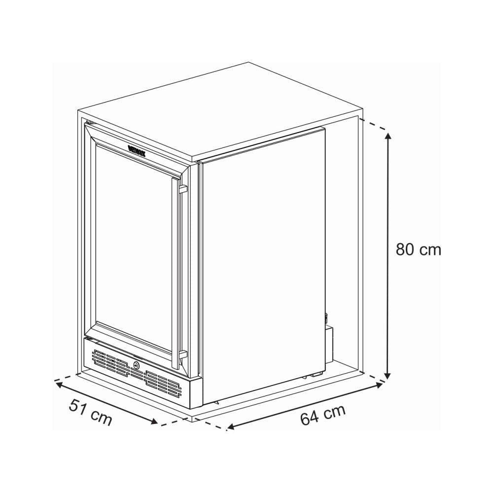 Cervejeira Inox Top Light-in Preto Fosco Slim 82L 0ºC a -6ºC EXPVQTLIN100 127v - Venax 27714