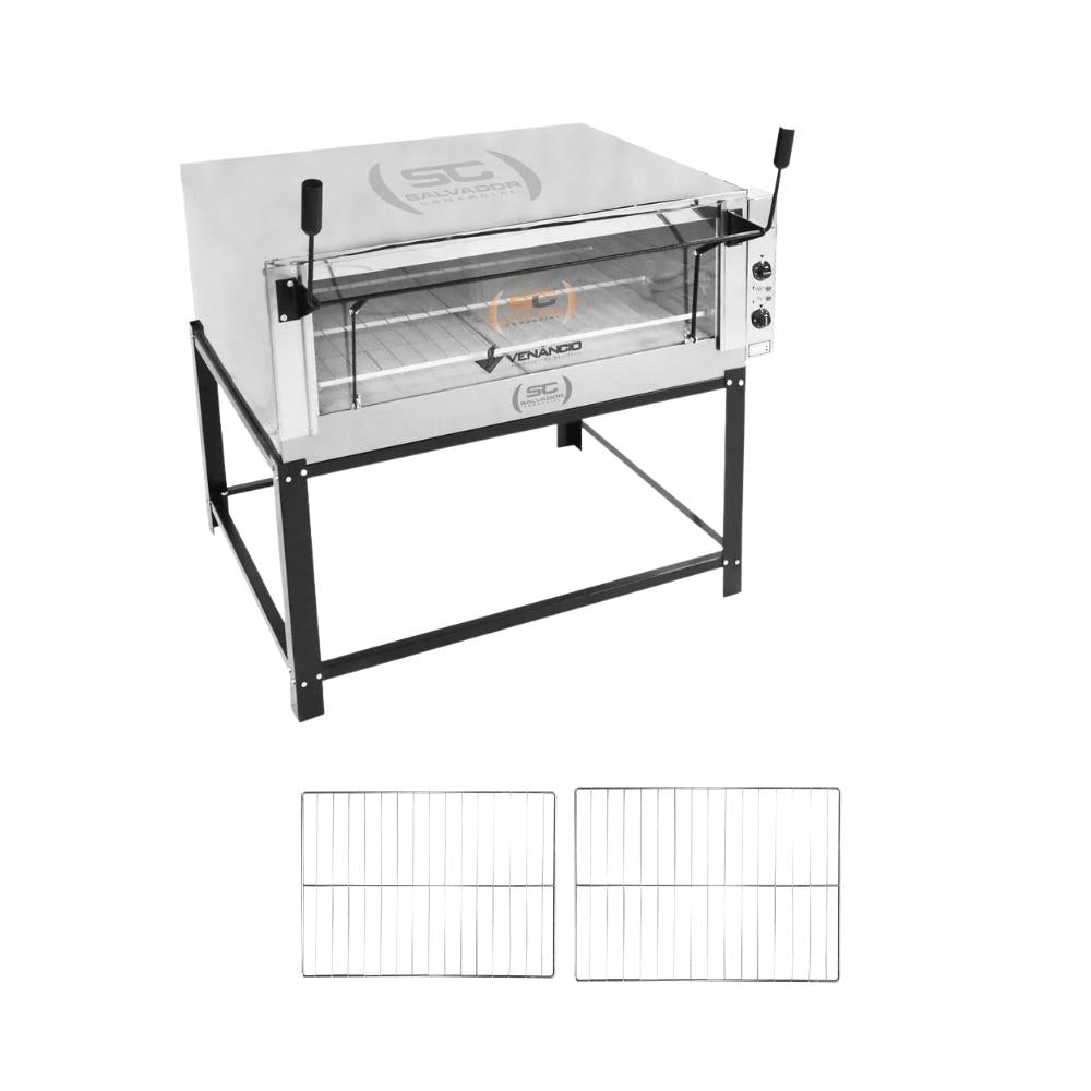 Forno Elétrico Industrial Refratária Roma Inox Feri110 220v + 2 Grades Extras - Venâncio