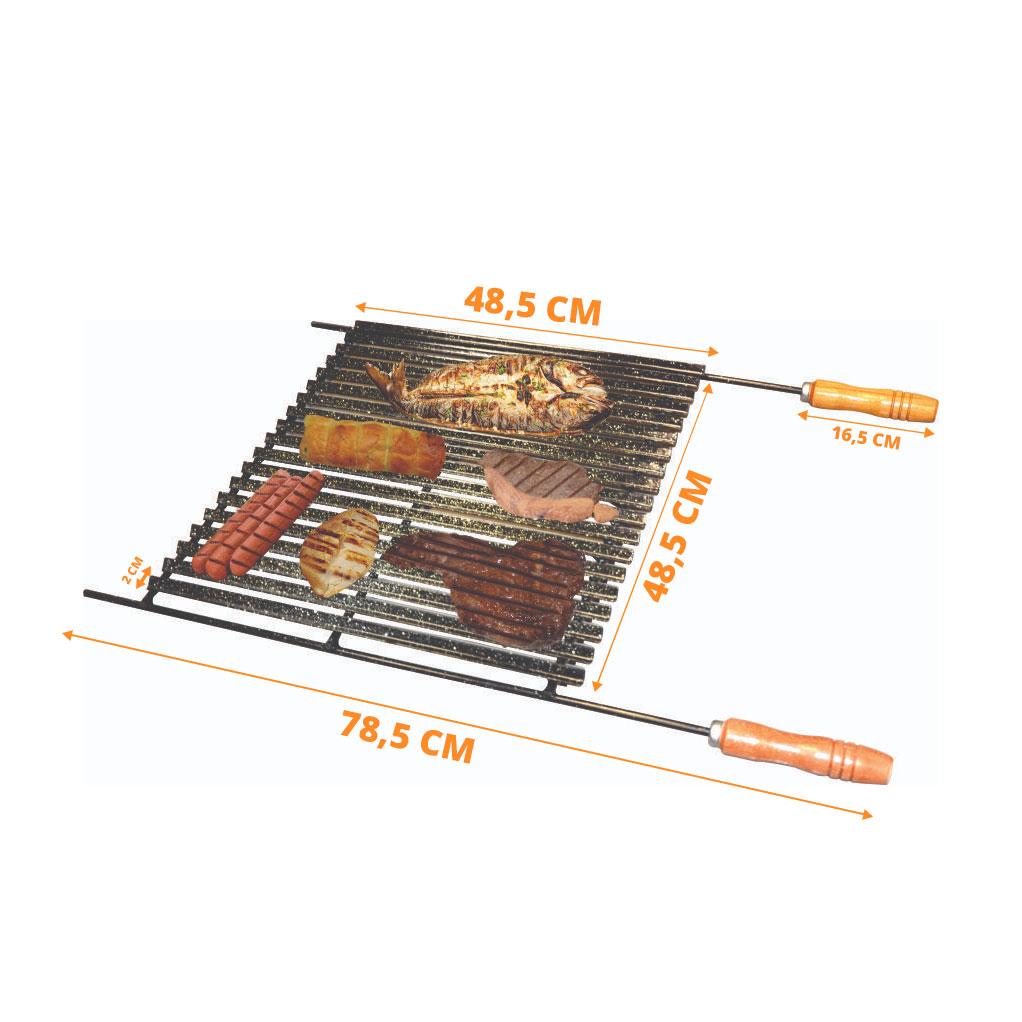 Chapa Grelha Para Churrasqueira Esmaltada 48,5x48,5 Pgc-005 - Progás
