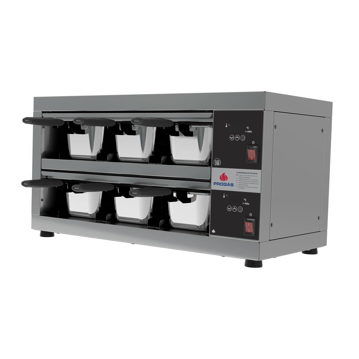 Conservador de Proteínas Profissional Digital Até 80ºc 6 Cubas 1200w Prcprot-06 220v - Progás P46410