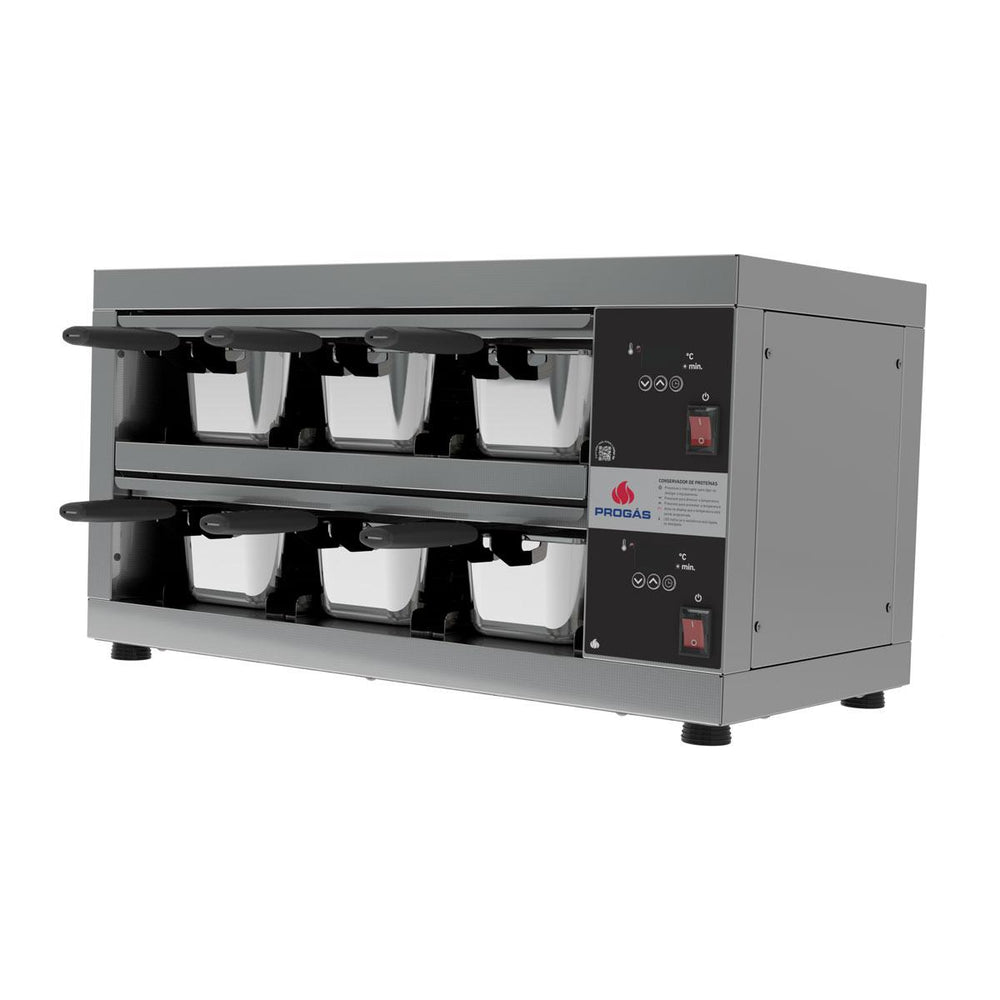 Conservador de Proteínas Profissional Digital Até 80ºc 6 Cubas 1200w Prcprot-06 220v - Progás P46410