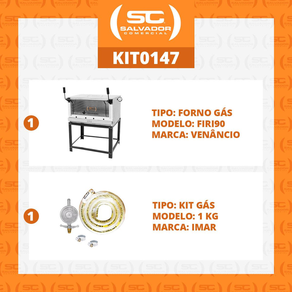 Kit Forno De Lastro a Gás Refratário Roma Inox FIRI90 + Kit Gás - Venâncio