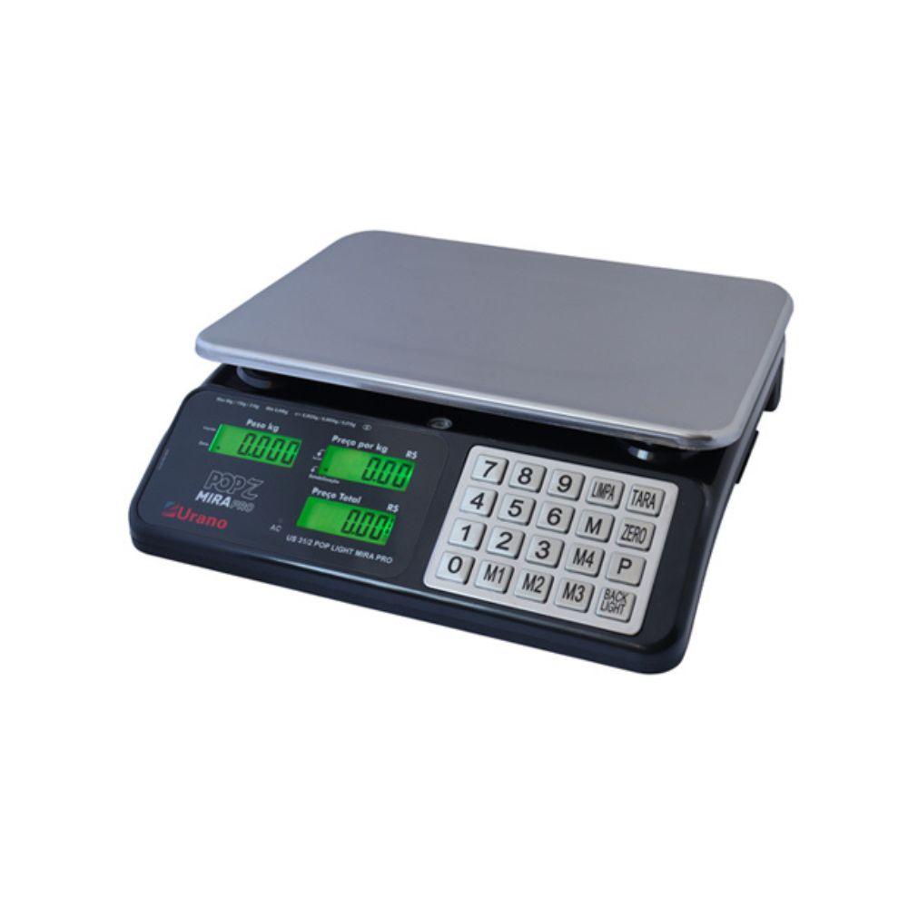 Balança Com Teclado Metálico us 31/2 31kg Bateria Pop-z Mira Pro Bivolt - Urano 22311000721