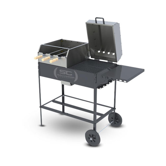 Churrasqueira Americana Assador Grelhado 3 Espetos Rotativos e Abafador PRCA-340 - Progás Bivolt