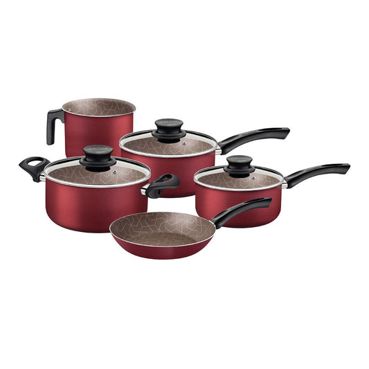 Conjunto de Panelas Paris 5 Peças em Alumínio Antiaderente Vermelho - Tramontina 28599701