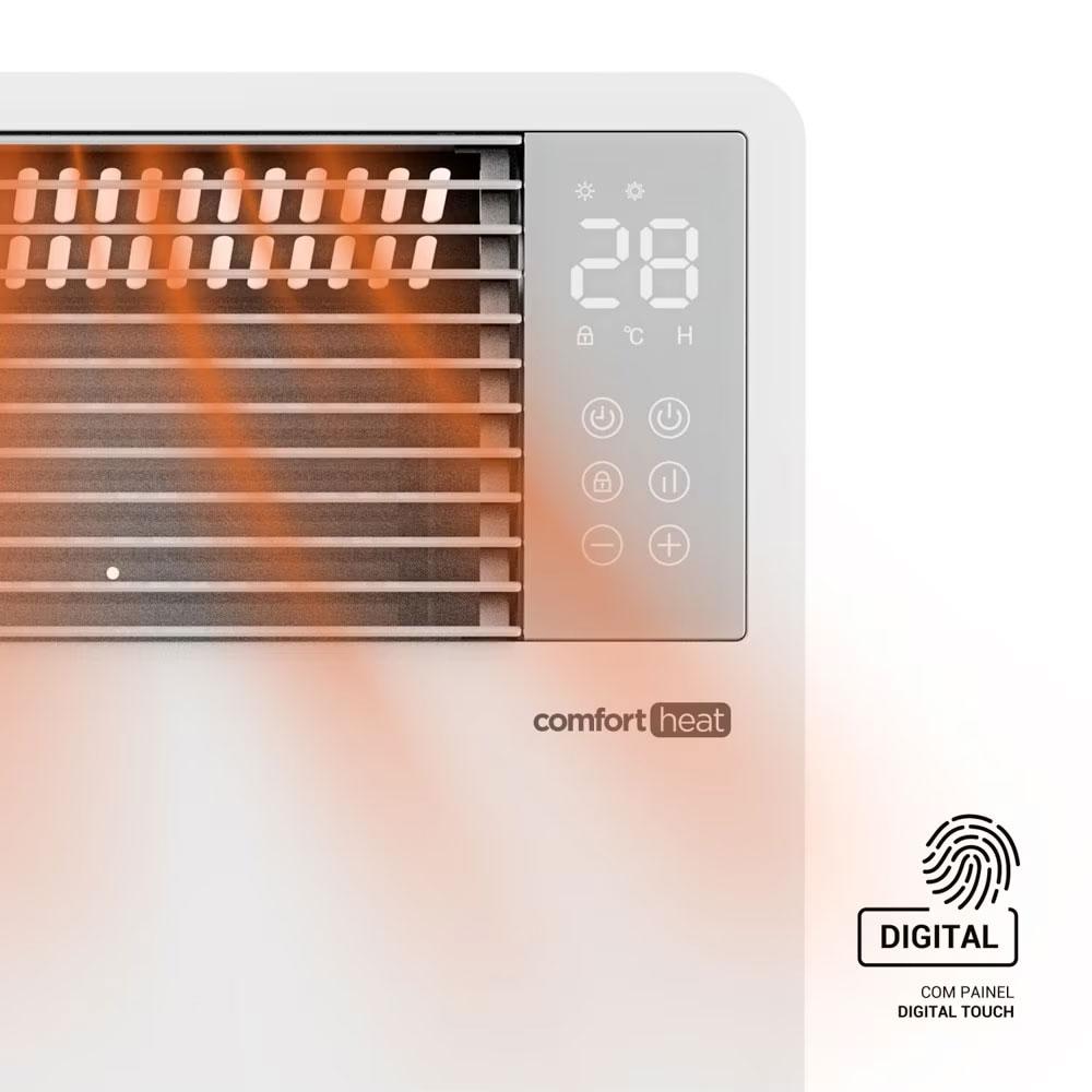 Aquecedor Elétrico Digital 2000w Comfort Heat Convecção Piso/parede EAQ04 220v -  EOS B204696
