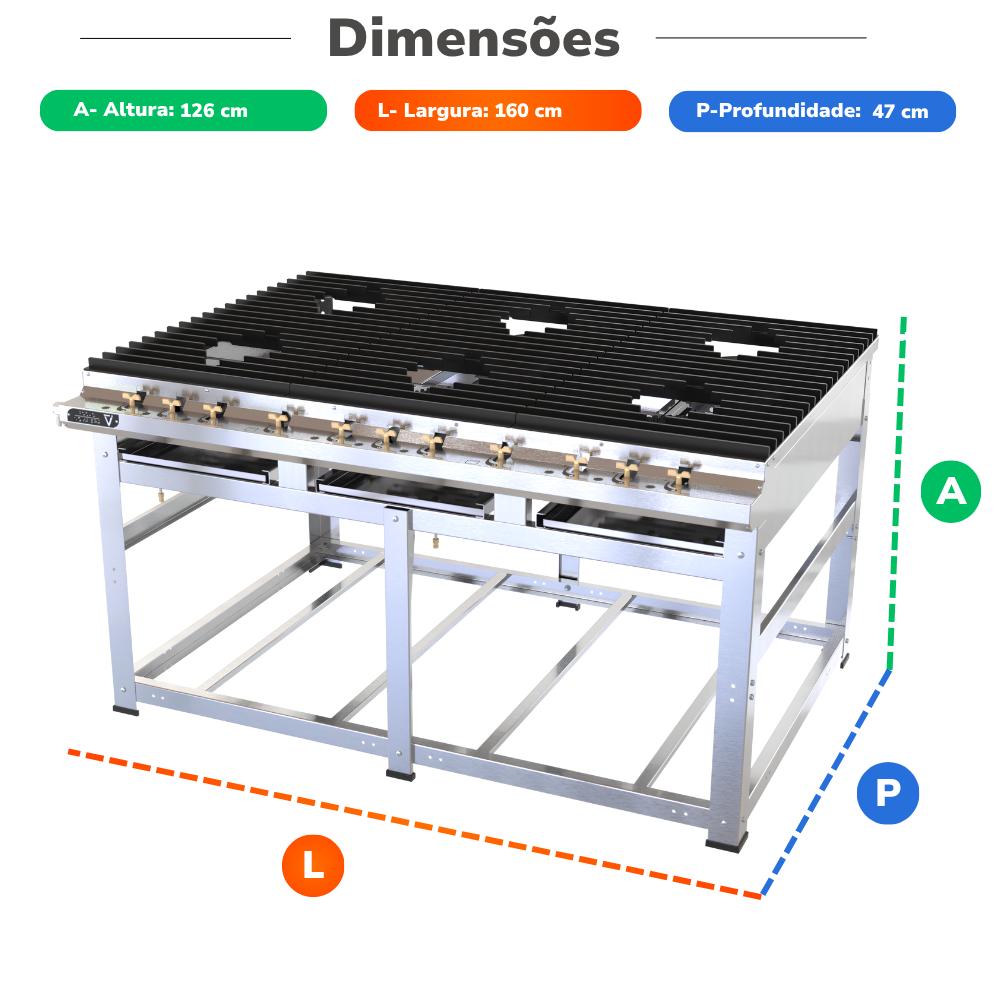 Fogão Industrial Gás Nova Era Inox 6 Bocas 6 Queimadores Grandes Nev32 6g - Venâncio 57478