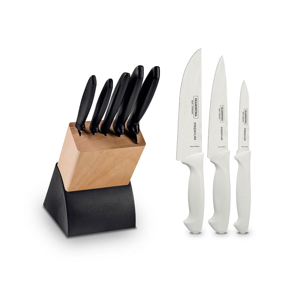 Kit Faqueiro Plenus 6 Peças + 1 Jogo de Facas Premium 3 Peças - Tramontina