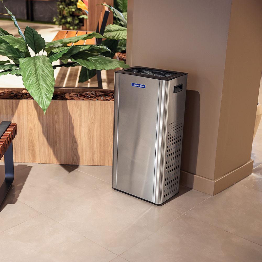 Lixeira Aço Inox Polido Sassari 65 Litros Sem Tampa - Tramontina 94539466