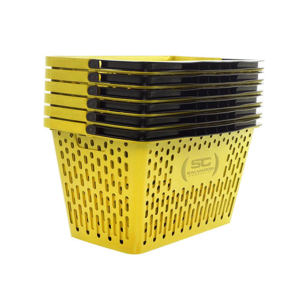 Carrinho De Compras Preto Com Cestos 12kg Removíveis Amarelo D-500 - Dellaplast