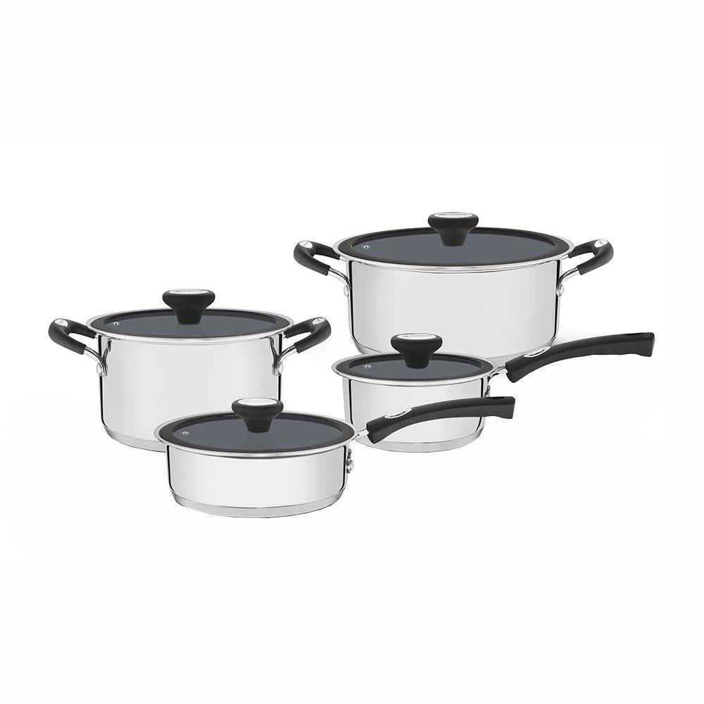 Jogo de Panelas Solar Ceramic Aço Inox Fundo Triplo Rev Interno Cerâmico 4 Peças Tramontina 65120026
