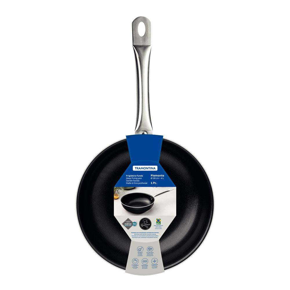 Frigideira Funda Piemonte em Alumínio 2,5mm Antiaderente Preto 28 cm 4 l Preto - Tramontina 28351028