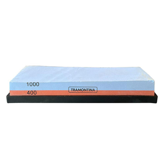 Semi - Pedra Para Afiar Profio Com Granulação 400 e 1000 Dupla Face Com Suporte Emborrachado - Tramontina 24029000