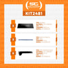 Kit 3 Bandejas Prateleiras 30x91 Gôndolas New Plus Preto Porta Etiqueta Azul sa Gôndolas
