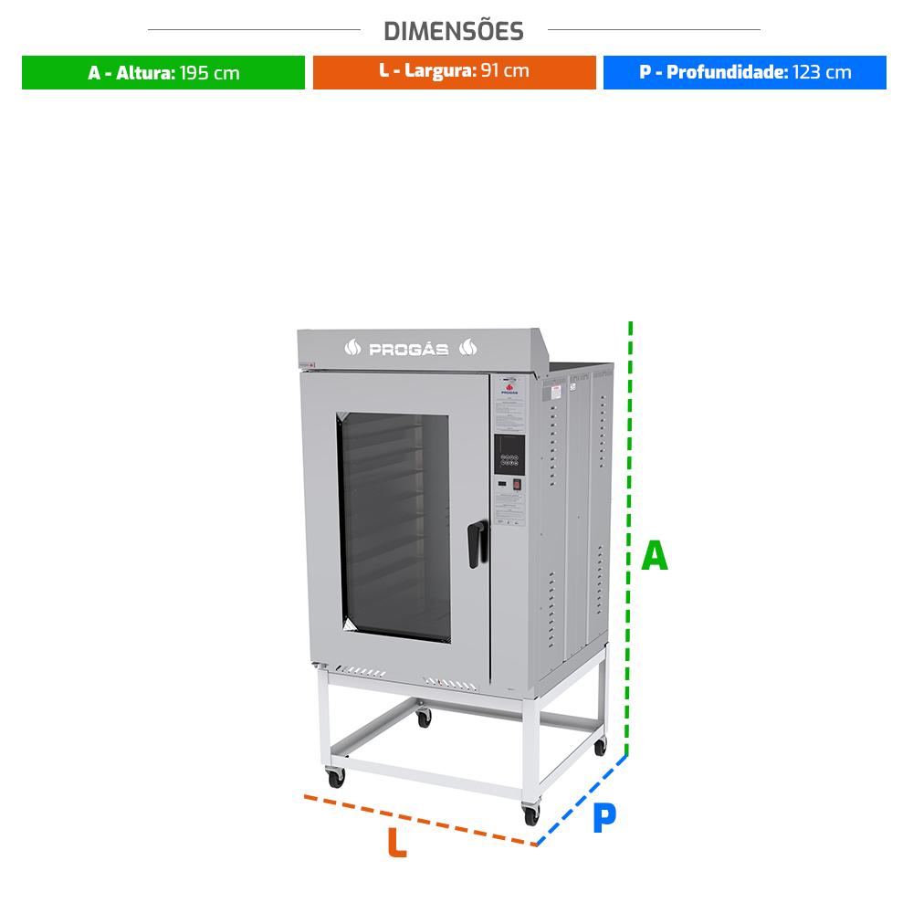 Forno Turbo Industrial 10 Esteiras a Gás Para Padarias Total Inox PRP-10000ST G2 Bivolt - Progás P46560