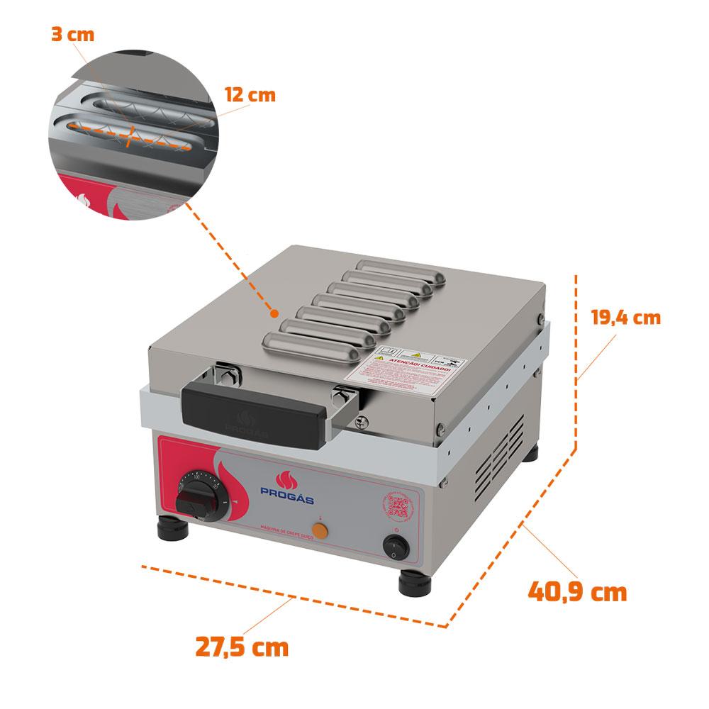 Maquina De Crepe Elétrica Prensa Crepes Suíço 12 Cavidades PRK-12E - Progás