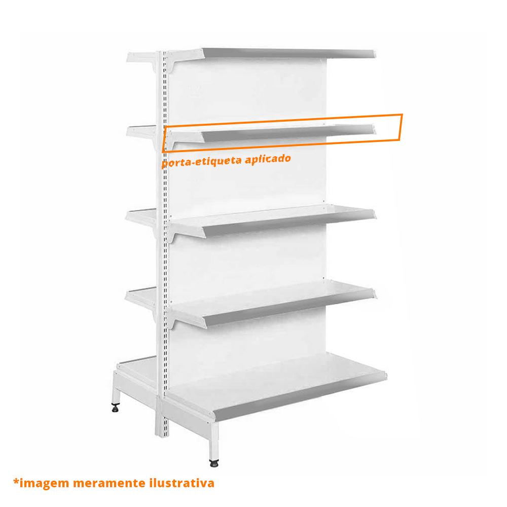 Gôndola Prateleira New Plus 1,70 Central Continuação GCC - Sa Gôndolas Porta Etiquetas Cinza