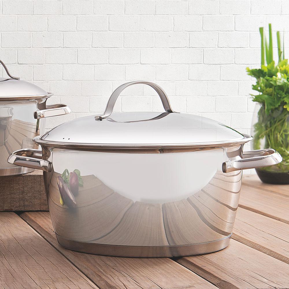 Conjunto de Panelas Allegra Inox 2 Peças Fundo Triplo 16 e 18 Cm - Tramontina