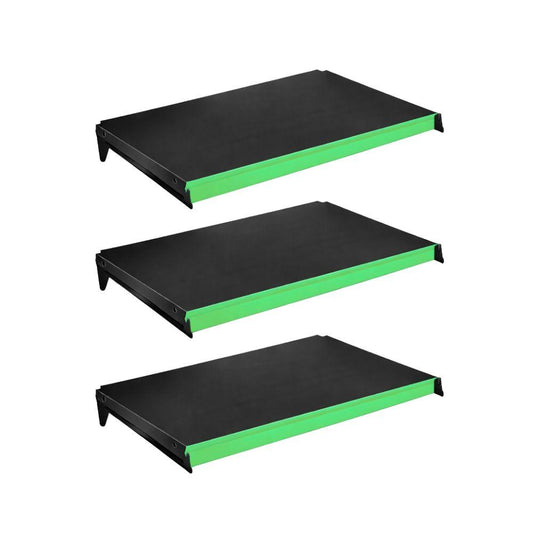 Kit 3 Bandejas Prateleiras 40x91 P/gôndola New Plus Preta Porta Etiquetas Verde Claro - sa Gôndolas