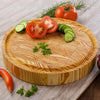 Tábua para Carne e Legumes Churrasco Redonda 30x30x4,5 em Madeira TBR30 - Salvador