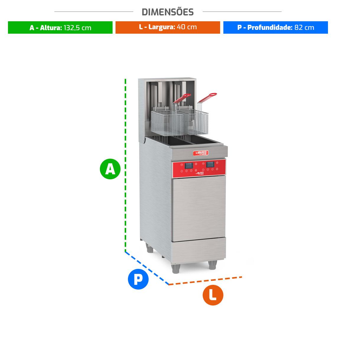 Fritador Elétrico Automática Bipartida 25l Trifásica FEAB25-3t 380t - Red Chameleon 418124-7