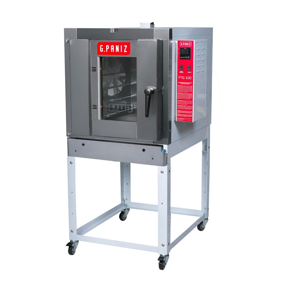 Kit Forno Turbo a Gás Profissional 5 Níveis 40x60 FTG 100 Bivolt Gpaniz + 5 Esteiras Alumínio 100 Pães