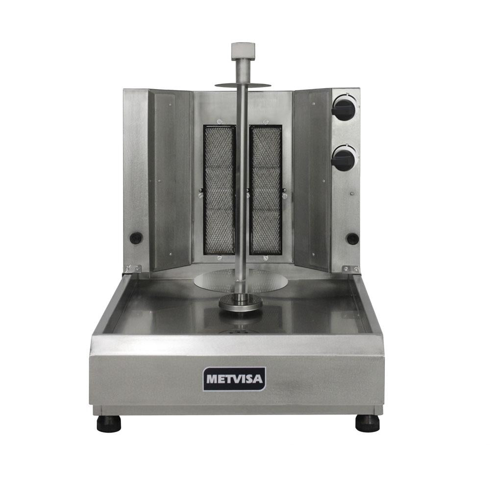 Churrasqueira Assador Para Churrasco Grego Rotativo Elétrico 2 Queimadores Gás Acge2 220v - Metvisa