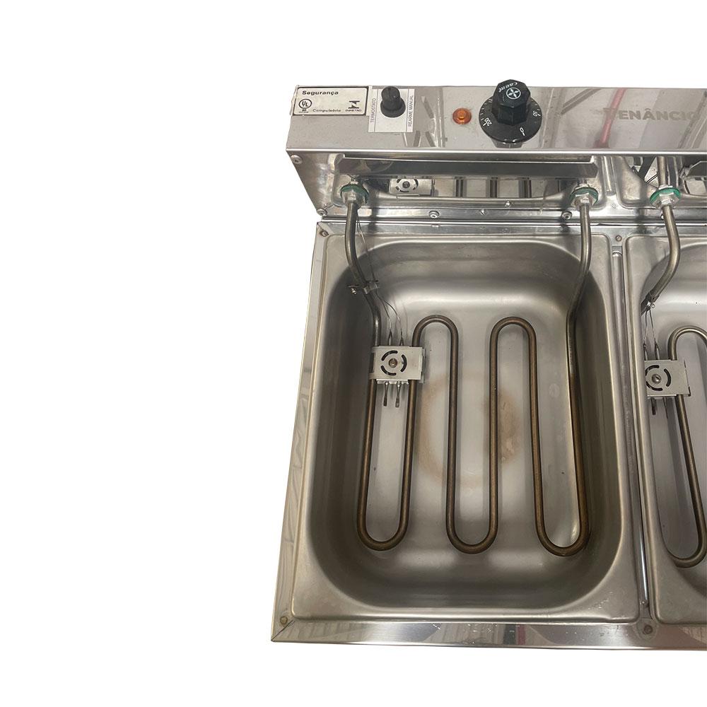 Semi - Fritador Elétrico Profissional Retangular Óleo 2 Cubas Sfe212 Venâncio 220v