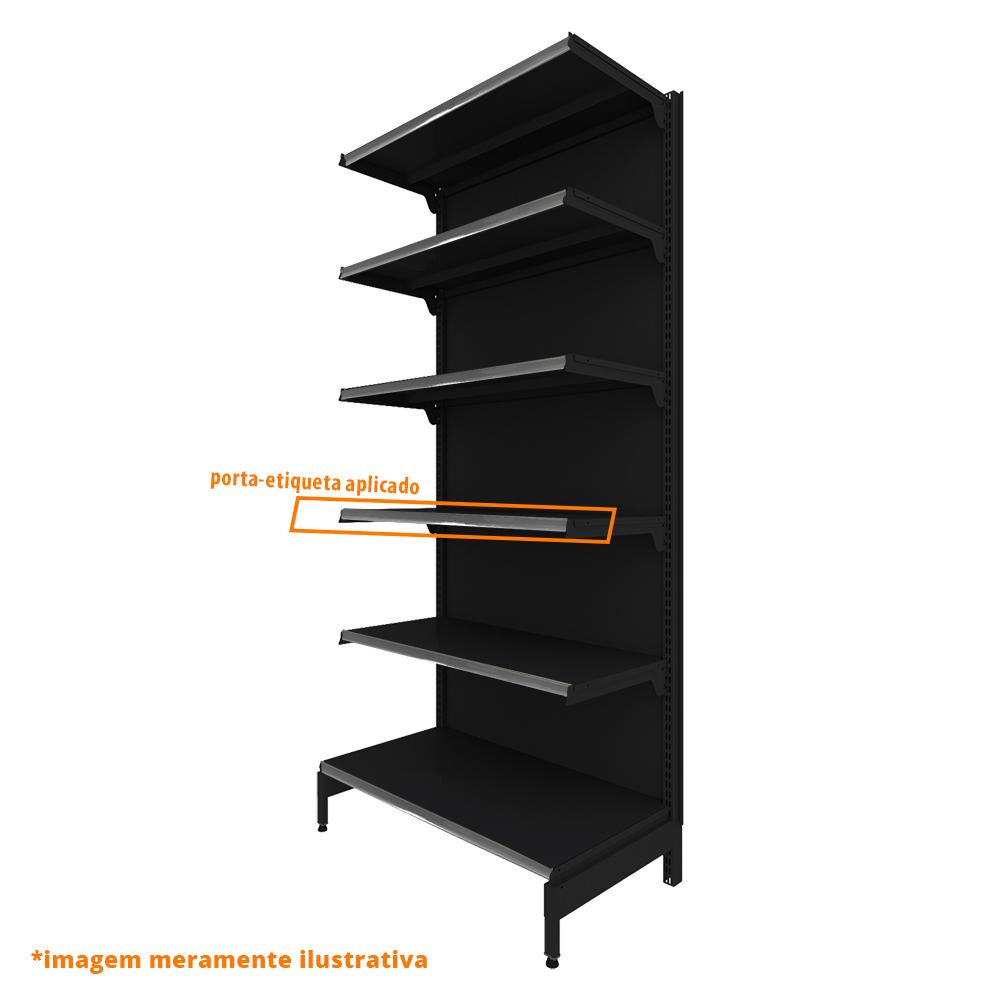 Gôndola Prateleira Preta 6 Níveis 40x30 New Plus 2,00 Parede Inicial pe Cinza - sa Gôndolas