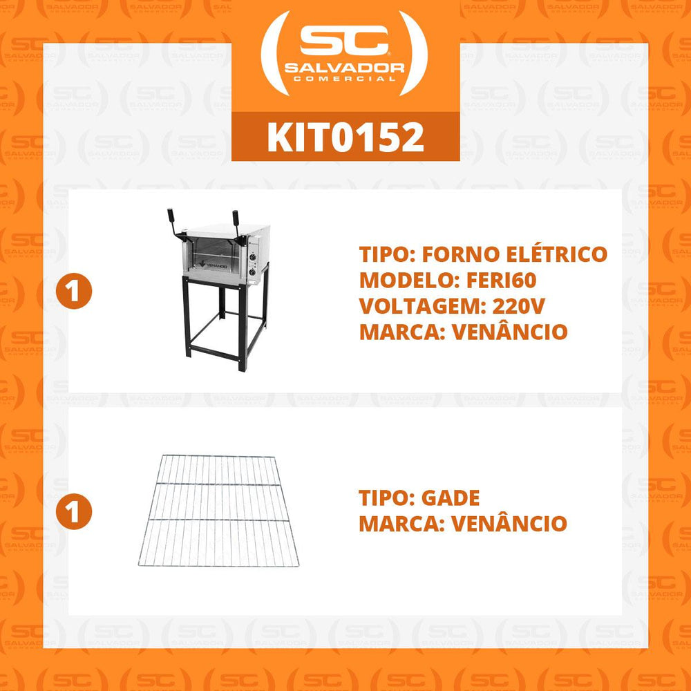 Kit - Forno Elétrico Industrial Roma Inox FERI60 + Grade Extra - Venâncio