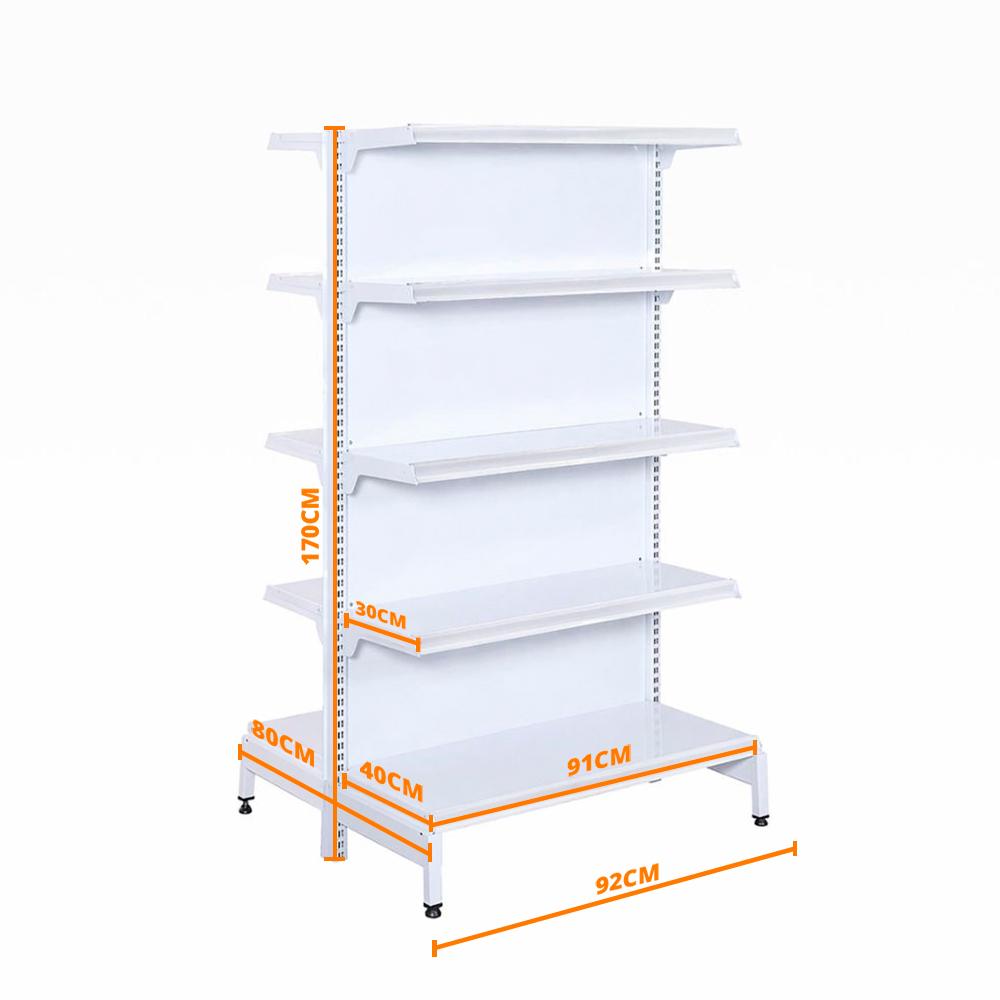 Gôndola Prateleira New Plus 1,70 Central Inicial GCI - SA Gôndolas Porta Etiquetas Branco